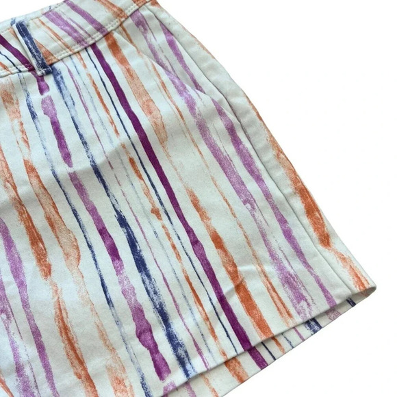 Isaac Mizrahi Watercolor Striped Summer Chino Shorts 4 - Picture 2 of 4